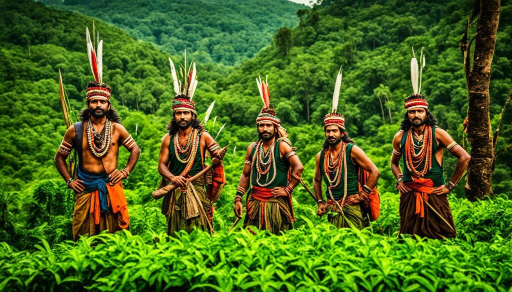 Kadar tribe members in Western Ghats forest